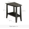 Leick Home Laurent End Table, Solid Wood, Wedge Shape, with Shelf, for Living Room and Small Spaces, Gray, 10502-GR(Smokey Gray)