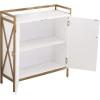 Leick Home Mission Hall Console Table, Solid Wood, 2-Door Storage with 1 Interior Shelf, Slim Profile, Easy Assembly, Russet Brown, 30 in L x 11 in D x 30 in H, Small Entryway Cabinet, 10001-RS(White)