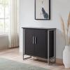 Leick Home Mission Hall Console Table, Solid Wood, 2-Door Storage with 1 Interior Shelf, Slim Profile, Easy Assembly, Russet Brown, 30 in L x 11 in D x 30 in H, Small Entryway Cabinet, 10001-RS(Black)