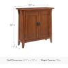 Leick Home Mission Hall Console Table, Solid Wood, 2-Door Storage with 1 Interior Shelf, Slim Profile, Easy Assembly, Russet Brown, 30 in L x 11 in D x 30 in H, Small Entryway Cabinet, 10001-RS(Russet)