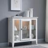 Leick Home Mission Hall Console Table, Solid Wood, 2-Door Storage with 1 Interior Shelf, Slim Profile, Easy Assembly, Russet Brown, 30 in L x 11 in D x 30 in H, Small Entryway Cabinet, 10001-RS(Weathered White)