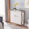 Leick Home Mission Hall Console Table, Solid Wood, 2-Door Storage with 1 Interior Shelf, Slim Profile, Easy Assembly, Russet Brown, 30 in L x 11 in D x 30 in H, Small Entryway Cabinet, 10001-RS(White)