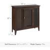 Leick Home Mission Hall Console Table, Solid Wood, 2-Door Storage with 1 Interior Shelf, Slim Profile, Easy Assembly, Russet Brown, 30 in L x 11 in D x 30 in H, Small Entryway Cabinet, 10001-RS(Chocolate Oak)