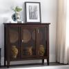 Leick Home Mission Hall Console Table, Solid Wood, 2-Door Storage with 1 Interior Shelf, Slim Profile, Easy Assembly, Russet Brown, 30 in L x 11 in D x 30 in H, Small Entryway Cabinet, 10001-RS(Chocolate Oak)