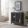 Leick Home Mission Hall Console Table, Solid Wood, 2-Door Storage with 1 Interior Shelf, Slim Profile, Easy Assembly, Russet Brown, 30 in L x 11 in D x 30 in H, Small Entryway Cabinet, 10001-RS(Anthracite)