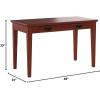 Leick Home Mission Office Desk, Solid Wood, with Drop Front Keyboard Drawer, Mission Oak, 82410(Mission Oak)