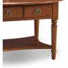 Leick Home Sheldon Coffee Table, Solid Wood, Round, with Glass Top and Shelf, Chocolate Oak, 10037(Pecan)