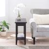 Leick Home Stratus Chairside End Table, Solid Wood, with Shelf, for Living Rooms and Small Spaces, Smoke Gray, 22005-GR(Black)