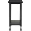 Leick Home Stratus Chairside End Table, Solid Wood, with Shelf, for Living Rooms and Small Spaces, Smoke Gray, 22005-GR(Black Wash)