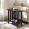 Leick Home Stratus Chairside End Table, Solid Wood, with Shelf, for Living Rooms and Small Spaces, Smoke Gray, 22005-GR(Black Wash)