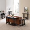 Leick Home Stratus Chairside End Table, Solid Wood, with Shelf, for Living Rooms and Small Spaces, Smoke Gray, 22005-GR(Black Wash)