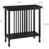 Leick Home Stratus Chairside End Table, Solid Wood, with Shelf, for Living Rooms and Small Spaces, Smoke Gray, 22005-GR(Black Wash)