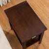 Leick Home Stratus Chairside End Table, Solid Wood, with Shelf, for Living Rooms and Small Spaces, Smoke Gray, 22005-GR(Chocolate Cherry)