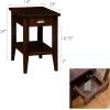 Leick Home Stratus Chairside End Table, Solid Wood, with Shelf, for Living Rooms and Small Spaces, Smoke Gray, 22005-GR(Chocolate Cherry)