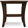 Leick Home Stratus Chairside End Table, Solid Wood, with Shelf, for Living Rooms and Small Spaces, Smoke Gray, 22005-GR(Chocolate Oak)
