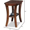 Leick Home Stratus Chairside End Table, Solid Wood, with Shelf, for Living Rooms and Small Spaces, Smoke Gray, 22005-GR(Chocolate Oak)