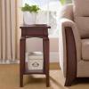 Leick Home Stratus Chairside End Table, Solid Wood, with Shelf, for Living Rooms and Small Spaces, Smoke Gray, 22005-GR(Heartwood Cherry)