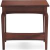 Leick Home Stratus Chairside End Table, Solid Wood, with Shelf, for Living Rooms and Small Spaces, Smoke Gray, 22005-GR(Heartwood Cherry)