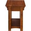 Leick Home Stratus Chairside End Table, Solid Wood, with Shelf, for Living Rooms and Small Spaces, Smoke Gray, 22005-GR(Medium Oak / Blackened)