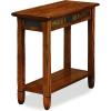 Leick Home Stratus Chairside End Table, Solid Wood, with Shelf, for Living Rooms and Small Spaces, Smoke Gray, 22005-GR(Rustic Oak)
