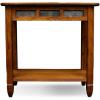 Leick Home Stratus Chairside End Table, Solid Wood, with Shelf, for Living Rooms and Small Spaces, Smoke Gray, 22005-GR(Rustic Oak)