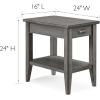 Leick Home Stratus Chairside End Table, Solid Wood, with Shelf, for Living Rooms and Small Spaces, Smoke Gray, 22005-GR(Smoke Gray)