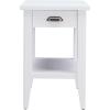 Leick Home Stratus Chairside End Table, Solid Wood, with Shelf, for Living Rooms and Small Spaces, Smoke Gray, 22005-GR(White)