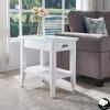 Leick Home Stratus Chairside End Table, Solid Wood, with Shelf, for Living Rooms and Small Spaces, Smoke Gray, 22005-GR(White)