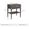 Salem Solid Wood Nightstand with Drawer and Shelf, Medium Oak Brown, Perfect for Bedrooms, Living Rooms, and Small Spaces – Leick Home, 9067-MED(Anthracite)