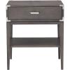 Salem Solid Wood Nightstand with Drawer and Shelf, Medium Oak Brown, Perfect for Bedrooms, Living Rooms, and Small Spaces – Leick Home, 9067-MED(Anthracite)