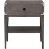 Salem Solid Wood Nightstand with Drawer and Shelf, Medium Oak Brown, Perfect for Bedrooms, Living Rooms, and Small Spaces – Leick Home, 9067-MED(Anthracite)