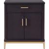 Salem Solid Wood Nightstand with Drawer and Shelf, Medium Oak Brown, Perfect for Bedrooms, Living Rooms, and Small Spaces – Leick Home, 9067-MED(Black)