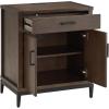 Salem Solid Wood Nightstand with Drawer and Shelf, Medium Oak Brown, Perfect for Bedrooms, Living Rooms, and Small Spaces – Leick Home, 9067-MED(Coffee Bean)