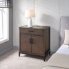 Salem Solid Wood Nightstand with Drawer and Shelf, Medium Oak Brown, Perfect for Bedrooms, Living Rooms, and Small Spaces – Leick Home, 9067-MED(Coffee Bean)