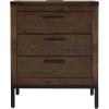 Salem Solid Wood Nightstand with Drawer and Shelf, Medium Oak Brown, Perfect for Bedrooms, Living Rooms, and Small Spaces – Leick Home, 9067-MED(Distressed Riverstone)