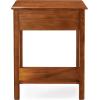 Salem Solid Wood Nightstand with Drawer and Shelf, Medium Oak Brown, Perfect for Bedrooms, Living Rooms, and Small Spaces – Leick Home, 9067-MED(Medium Oak)