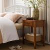 Salem Solid Wood Nightstand with Drawer and Shelf, Medium Oak Brown, Perfect for Bedrooms, Living Rooms, and Small Spaces – Leick Home, 9067-MED(Medium Oak)