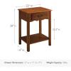 Salem Solid Wood Nightstand with Drawer and Shelf, Medium Oak Brown, Perfect for Bedrooms, Living Rooms, and Small Spaces – Leick Home, 9067-MED(Medium Oak)