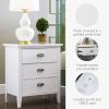 Salem Solid Wood Nightstand with Drawer and Shelf, Medium Oak Brown, Perfect for Bedrooms, Living Rooms, and Small Spaces – Leick Home, 9067-MED(Orchid White)