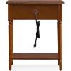 Salem Solid Wood Nightstand with Drawer and Shelf, Medium Oak Brown, Perfect for Bedrooms, Living Rooms, and Small Spaces – Leick Home, 9067-MED(Pecan)