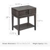 Salem Solid Wood Nightstand with Drawer and Shelf, Medium Oak Brown, Perfect for Bedrooms, Living Rooms, and Small Spaces – Leick Home, 9067-MED(Smoke Gray)
