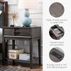 Salem Solid Wood Nightstand with Drawer and Shelf, Medium Oak Brown, Perfect for Bedrooms, Living Rooms, and Small Spaces – Leick Home, 9067-MED(Smoke Gray)