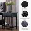 Salem Solid Wood Nightstand with Drawer and Shelf, Medium Oak Brown, Perfect for Bedrooms, Living Rooms, and Small Spaces – Leick Home, 9067-MED(Swan Black)