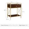 Salem Solid Wood Nightstand with Drawer and Shelf, Medium Oak Brown, Perfect for Bedrooms, Living Rooms, and Small Spaces – Leick Home, 9067-MED(Walnut)