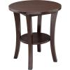 Haven Ridge Solid Wood Oval Side Table with Drawer and Shelf, Medium Oak Brown, Perfect for Living Rooms, Bedrooms, and Small Spaces – Leick Home, 9042-MED(Chocolate Oak)