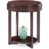Haven Ridge Solid Wood Oval Side Table with Drawer and Shelf, Medium Oak Brown, Perfect for Living Rooms, Bedrooms, and Small Spaces – Leick Home, 9042-MED(Chocolate Cherry)