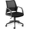 Leick Home 10115BL Apostrophe Office Desk Chair with Black Caster Base, Black Linen(Black)