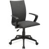 Leick Home 10115BL Apostrophe Office Desk Chair with Black Caster Base, Black Linen(Black Linen)