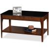 Leick Home 10504 Laurent Two Drawer Coffee Table with Shelf, Chocolate Cherry(Chestnut / Black)