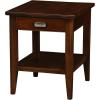 Leick Home 11407 Empiria One Drawer Side Table, Walnut and Foundry Bronze(Chocolate Cherry)
